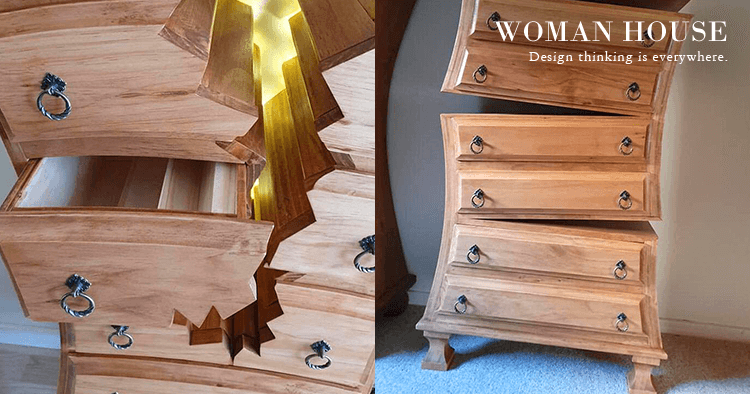 卡通裡才會出現的櫃子！木匠打造「迪士尼風格斗櫃」紅遍全球：超誇張裂痕居然都能正常使用！